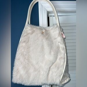 Victoria's Secret Faux Fur Tote Bag in White